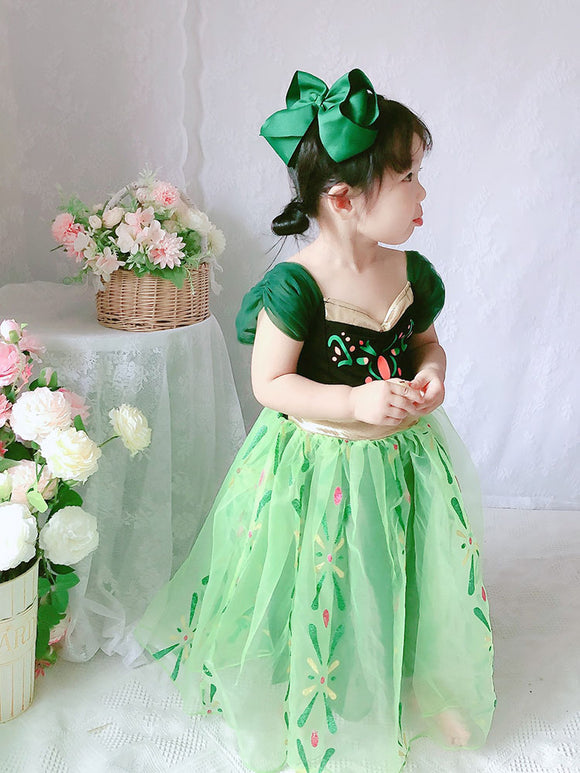 Birthday Formal Attire Princess Costume Short Sleeve Long Dress - Dorabear