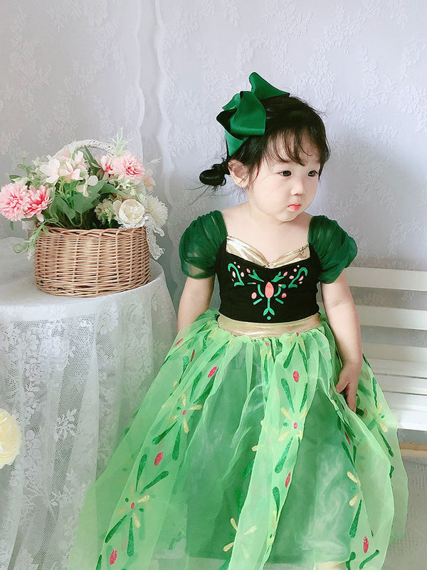 Birthday Formal Attire Princess Costume Short Sleeve Long Dress - Dorabear