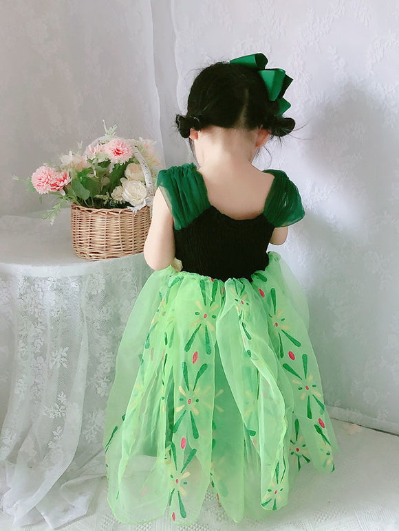 Birthday Formal Attire Princess Costume Short Sleeve Long Dress - Dorabear