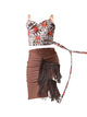 British Style Latin Dance Suit Suspenders Top Tassel Skirt Practice Clothes - Dorabear