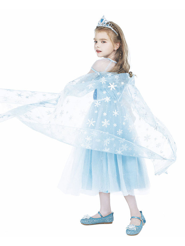 Character Costume Elsa Princess Dress Long Sleeve Dress - Dorabear