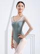 Chest Crinkled Mesh Panel Quick Dry Sculpting Ballet Leotard Practice Clothing - Dorabear