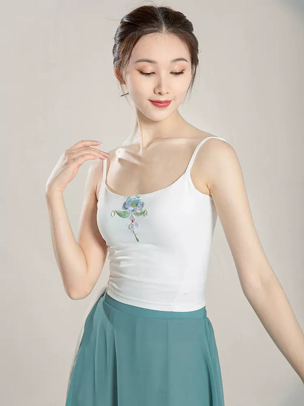 Classical Dance Clothes Gradual Color Elegant Gauze Top Training Clothes Long Sleeved Shirt - Dorabear