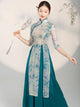 Classical Dance Cheongsam Chinese Style Dance Skirt Loose Wide Leg Pants Dance Suits - Dorabear