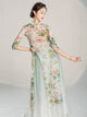 Classical Dance Cheongsam Performence Dress Gauze Clothes Oriental Dance Training Clothes - Dorabear