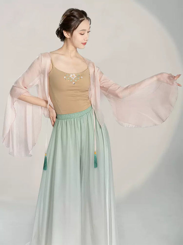 Classical Dance Chiffon Clothes Oriental Dance Top Performance Costume Training Clothes - Dorabear