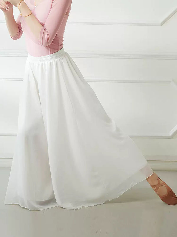 Classical Dance Chiffon Pants Loose Elegant Wide-leg Pants Oriental Style Dance Trouser - Dorabear