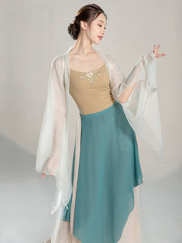 Classical Dance Clothes Elegant Fairy Yarn Clothes Chiffon Training Clothes Performance Top - Dorabear