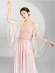 Classical Dance Clothes Gauze Clothes Oriental Dance Fairy Flowing Pearl Elegant Top Performence Costume - Dorabear