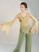 Classical Dance Clothes Long Sleeved Gauze Blouse Training Clothes Oriental Dance Top - Dorabear