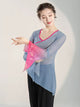 Classical Dance Clothes Long Sleeved Hot Drill Gauze Top Oriental Dance Training Clothes - Dorabear