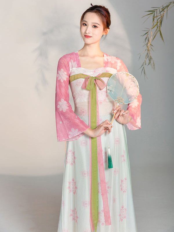 Classical Dance Costume Chest-length Ribbon Long Gauze Clothes Oriental Dance Performance Costume - Dorabear