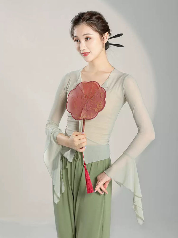 Classical Dance Costume Temperament Gauze Clothes Summer Training Clothes Oriental Dance Top - Dorabear