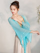 Classical Dance Elegant Gauze Clothes Trumpet Sleeve Hot Drilling Top Mesh Performance Costume - Dorabear