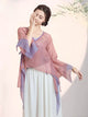 Classical Dance Gauze Clothing Oriental Dance Elegant Chiffon Top Dance Practice Cardigan - Dorabear