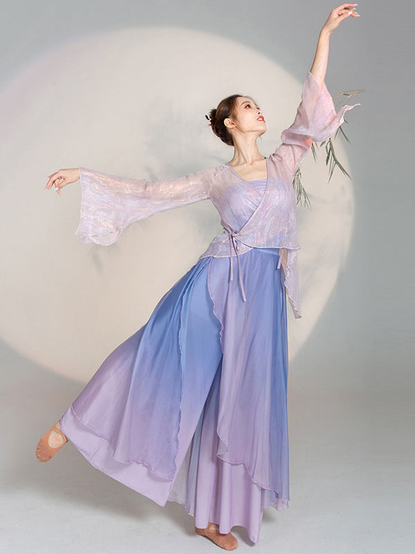 Classical Dance Gauze Costume Elegant Oriental Style Dance Training Clothes Performance Clothes - Dorabear