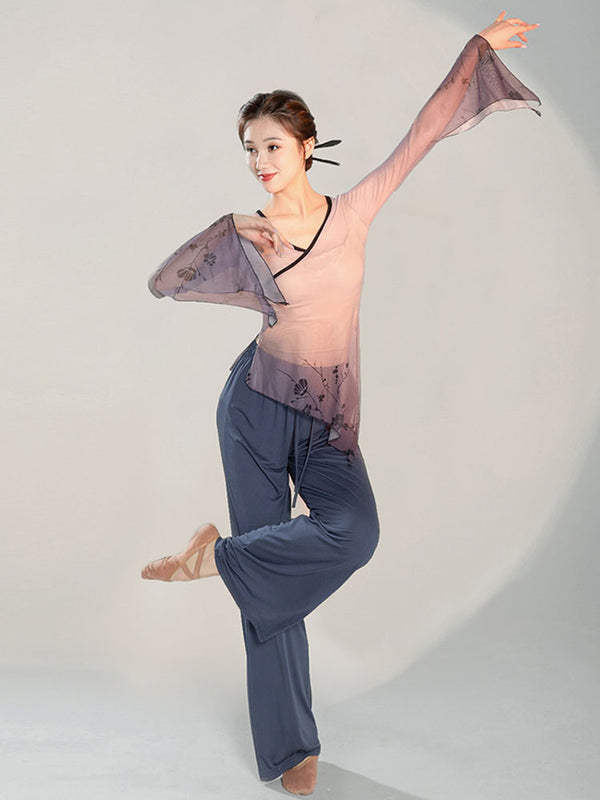 Classical Dance Gauze Costumes Training Clothes Oriental Dance Performance Dance Top - Dorabear