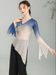 Classical Dance Gradient Pearl Gauze Blouse Chinese Dance Practice Top - Dorabear