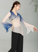 Classical Dance Gradient Pearl Gauze Blouse Chinese Dance Practice Top - Dorabear