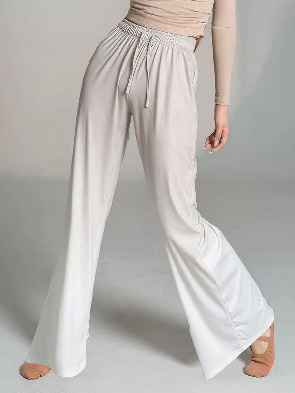 Classical Dance Gradual Change Training Pants Loose Wide Leg Straight Trousers - Dorabear