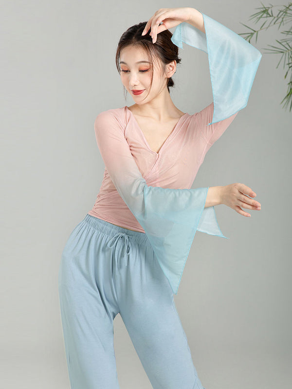 Classical Dance Melody Clothes Gradual Change Yarn Clothes Chinese Dance Practice Top - Dorabear