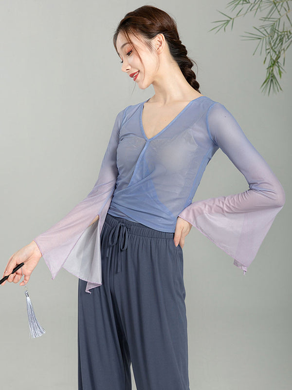 Classical Dance Melody Clothes Gradual Change Yarn Clothes Chinese Dance Practice Top - Dorabear