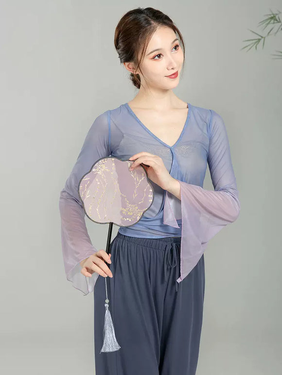 Classical Dance Melody Clothes Gradual Change Yarn Clothes Chinese Dance Practice Top - Dorabear