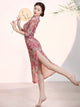 Classical Dance Printed Cheongsam Performance Costume Oriental Style Jasmine Dress Practice Clothes - Dorabear