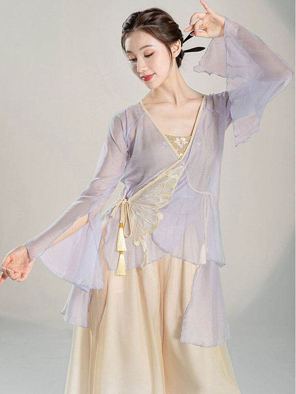 Classical Dance Training Clothes Elegant Top Oriental Style Dance Performance Costume - Dorabear