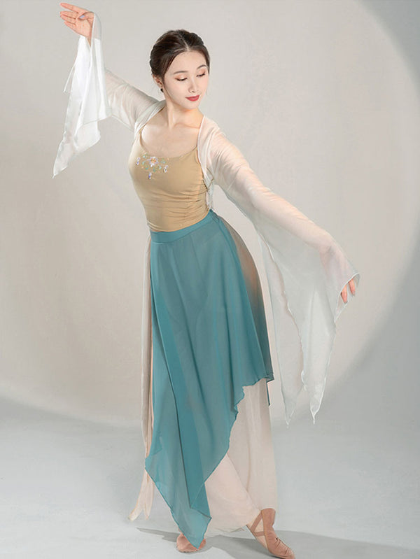 Classical Dance Training Pants Eide Leg Pants Oriental Dance Elegant Chiffon Culottes - Dorabear