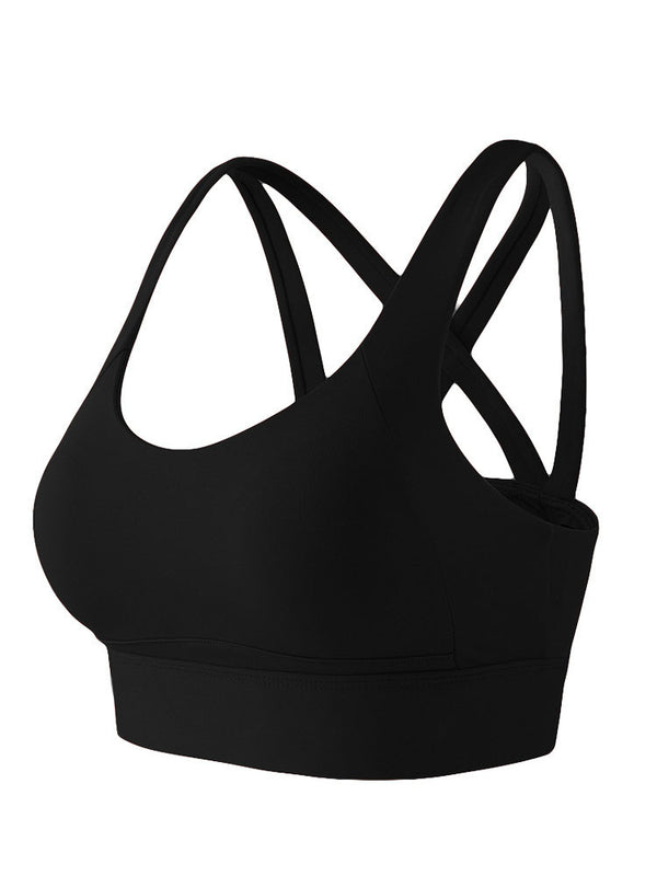 Dance Bra Shockproof Gathering Fitness Underwear All-in-One Yoga Vest - Dorabear