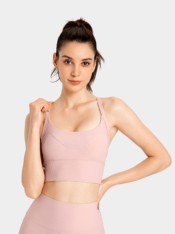 Dance Bra Shockproof Running Gathering Shape Yoga Vest - Dorabear