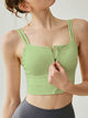 Dance Bra with Zipper Outer Wear High Strength Sports Bra Yoga Vest - Dorabear