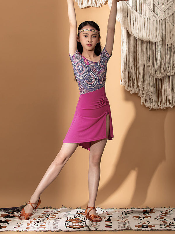 Dance Performance Costume Off-shoulder Back Hollow High-slit Latin Dress - Dorabear