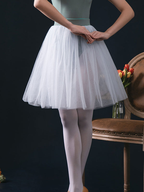 Elastic Waist Skirt Ballet Mesh Tutu Dance Practice Bottoms - Dorabear