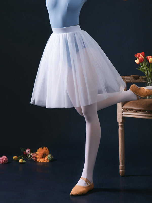Elastic Waist Skirt Ballet Mesh Tutu Dance Practice Bottoms - Dorabear