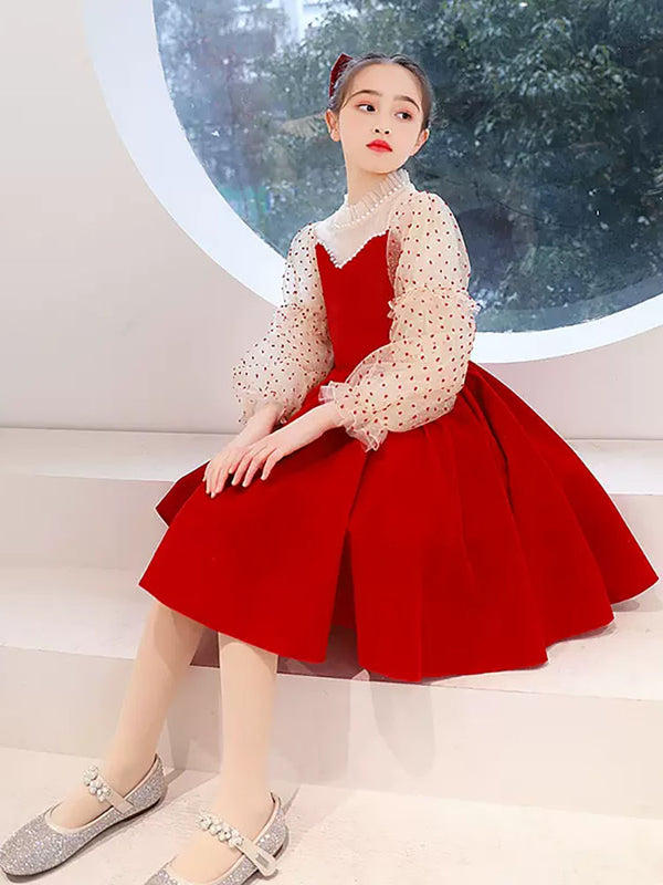 Evening Dress Princess Dress Long Sleeve Luxury Tuffany Dress Performance Costume - Dorabear