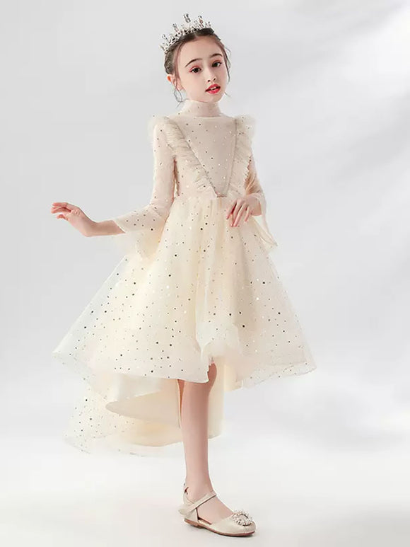 Evening Gown Flower Girl Wedding Dress Autumn/Winter Piano Performance Costume - Dorabear