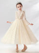 Evening Gown Flower Girl Wedding Dress Autumn/Winter Piano Performance Costume - Dorabear