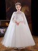 Evening Gown Flower Girls Wedding Dress Princess Dress Long Sleeve Performance Costume - Dorabear