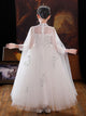 Evening Gown Flower Girls Wedding Dress Princess Dress Long Sleeve Performance Costume - Dorabear