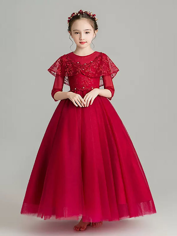 Evening Gown Girl Princess Dress Flower Girl Wedding Dress Performence Costume - Dorabear