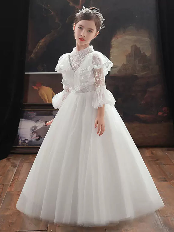 Evening Gown Girl Princess Dress Flower Girl's Puffy Wedding Dress Performance Costume - Dorabear