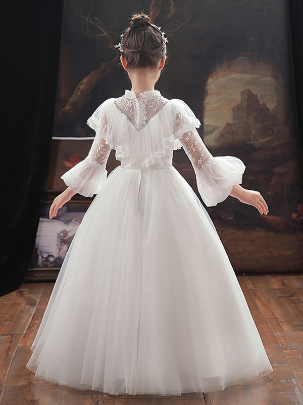 Evening Gown Girl Princess Dress Flower Girl's Puffy Wedding Dress Performance Costume - Dorabear