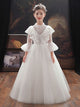 Evening Gown Girl Princess Dress Flower Girl's Puffy Wedding Dress Performance Costume - Dorabear