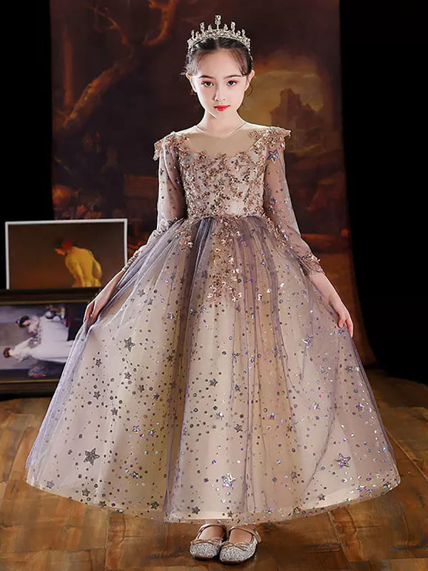 Evening Gown Girls Wedding Dress Birthday Princess Dress Autumn/Winter Performance Costume - Dorabear