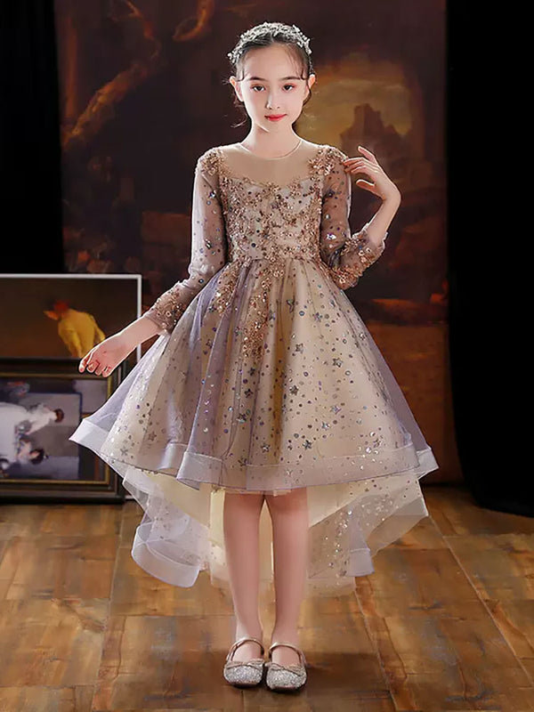 Evening Gown Girls Wedding Dress Birthday Princess Dress Autumn/Winter Performance Costume - Dorabear