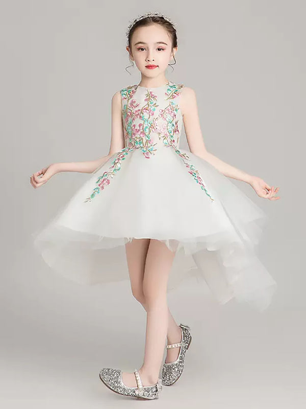 Evening Gown Princess Dress Flower Girls' Wedding Dress Sleeveless Performance Costume - Dorabear