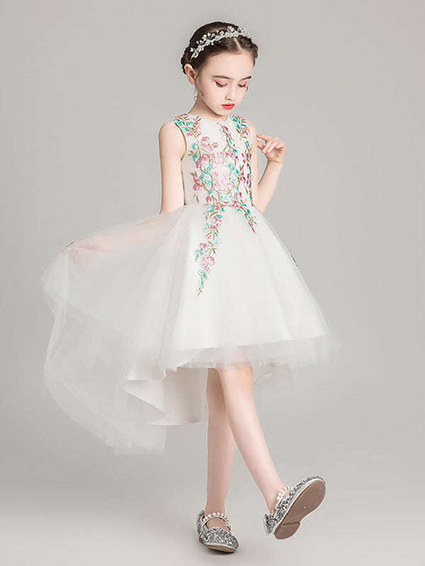 Evening Gown Princess Dress Flower Girls' Wedding Dress Sleeveless Performance Costume - Dorabear