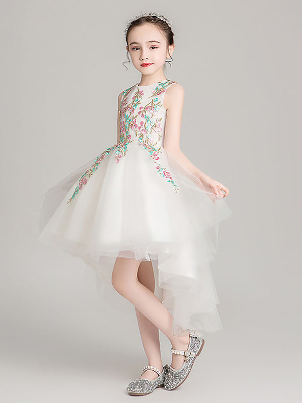 Evening Gown Princess Dress Flower Girls' Wedding Dress Sleeveless Performance Costume - Dorabear